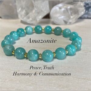 8mm Grade A Amazonite Gemstone Stretch Bracelet
